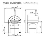 Skizze Maße Clementi Pulcinella 100 x 80