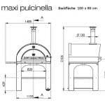 Skizze Maße Clementi Pulcinella 100 x 80