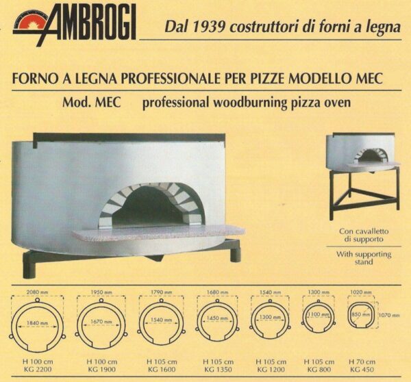 Ambrogi MEC80 bzw BASE halbfertiger Pizzaofen zum einmauern