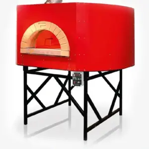 Pavesi RPM 140x160 Pizzaofen Holz Gas mit roter Metallhülle