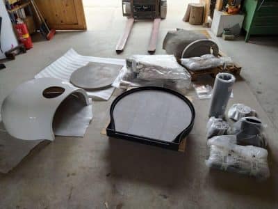Alle Teile des Pizzaofen Bausatz Four Grand Mere Alf